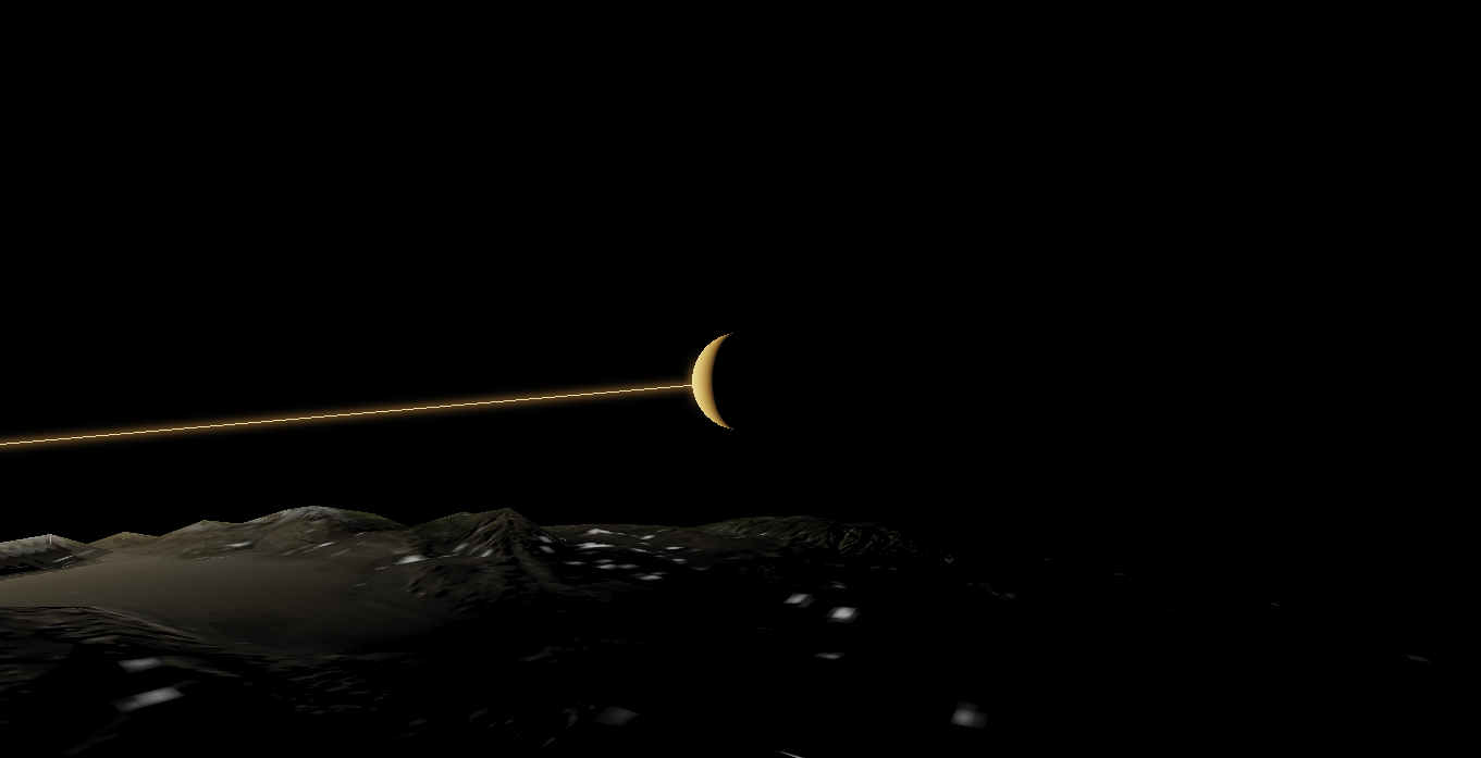 KNOWN engine output showing a launch trajectory and simulation view